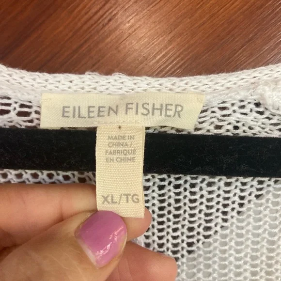 White Knit V-Neck Sweater, 100% Organic Linen - Picture 2 of 6